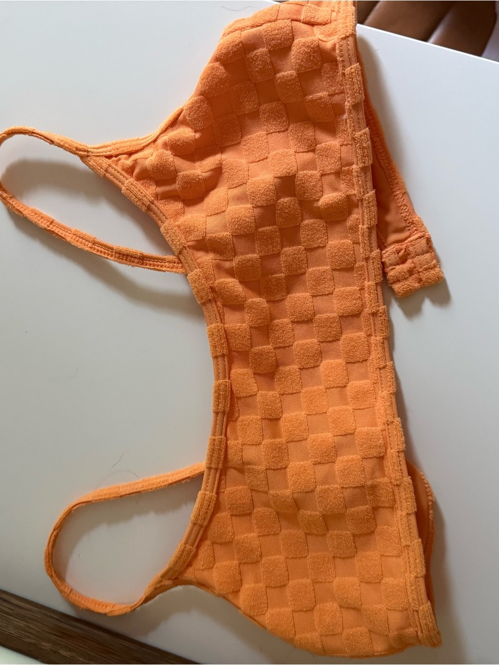 Orange Textured One-Piece Swimsuit